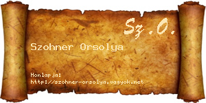 Szohner Orsolya névjegykártya
